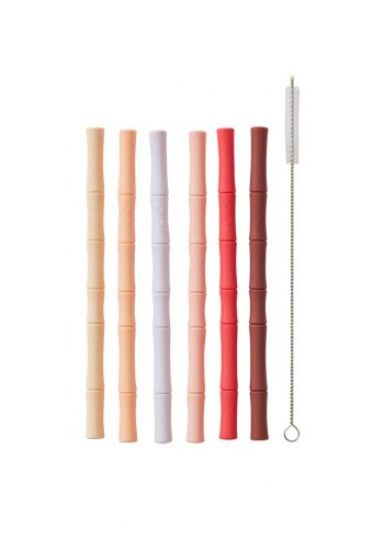 OYOY MINI Bamboo Silikonsugerrr - Pakke med 6 - Kirsebrrd / Vanilje