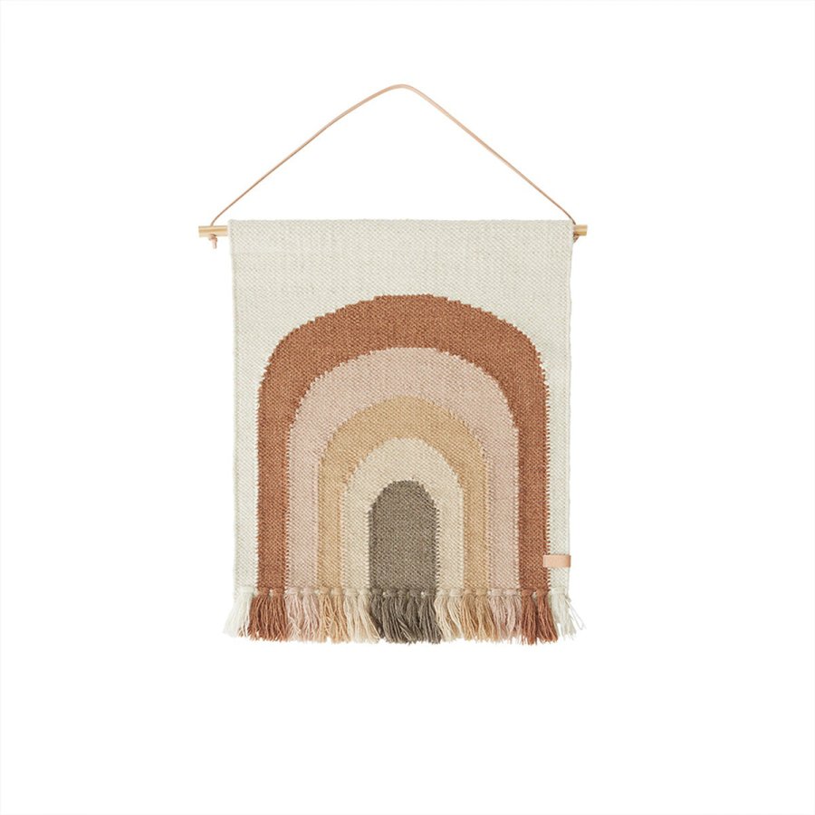 OYOY MINI Follow The Rainbow Tapestry - Mini - Choco - H69 x B55 cm