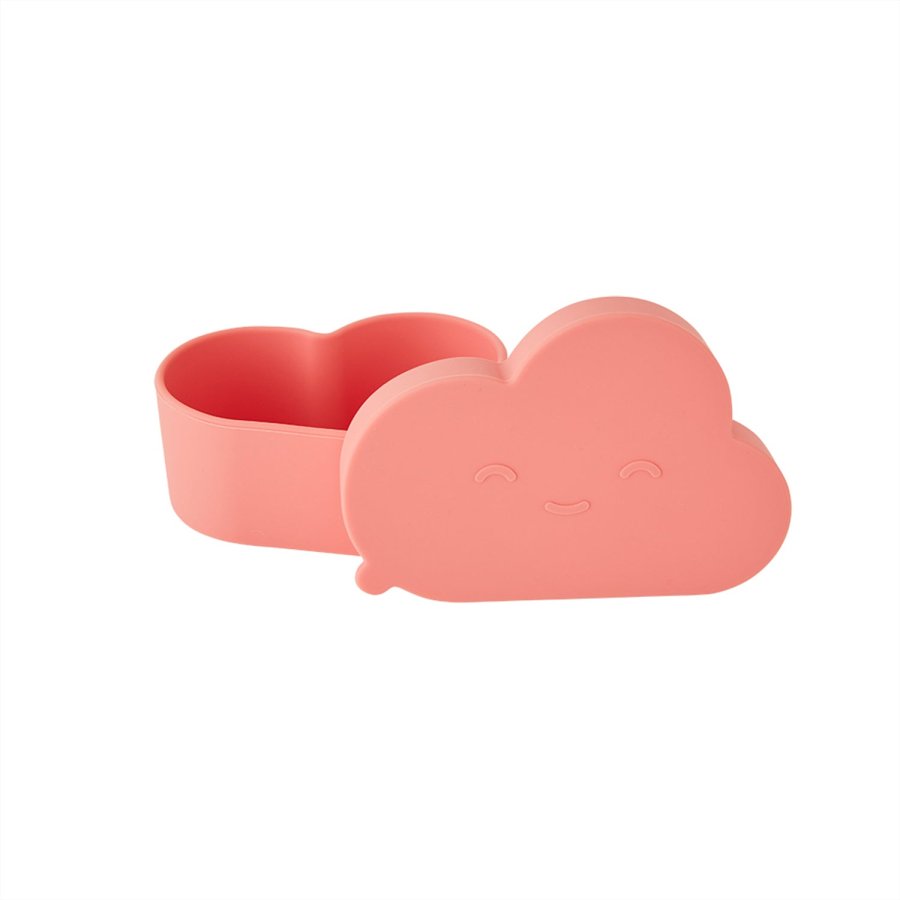 OYOY MINI Chloe Cloud Snack Bowl med lokk - Coral Silikon