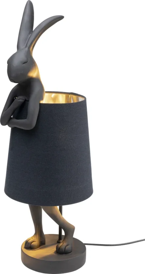 KARE DESIGN Animal Rabbit bordlampe - sort hr og polyresin/stl