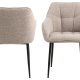 ACT NORDIC Brenda spisebordsstol, m. armln - beige stof og sort metal