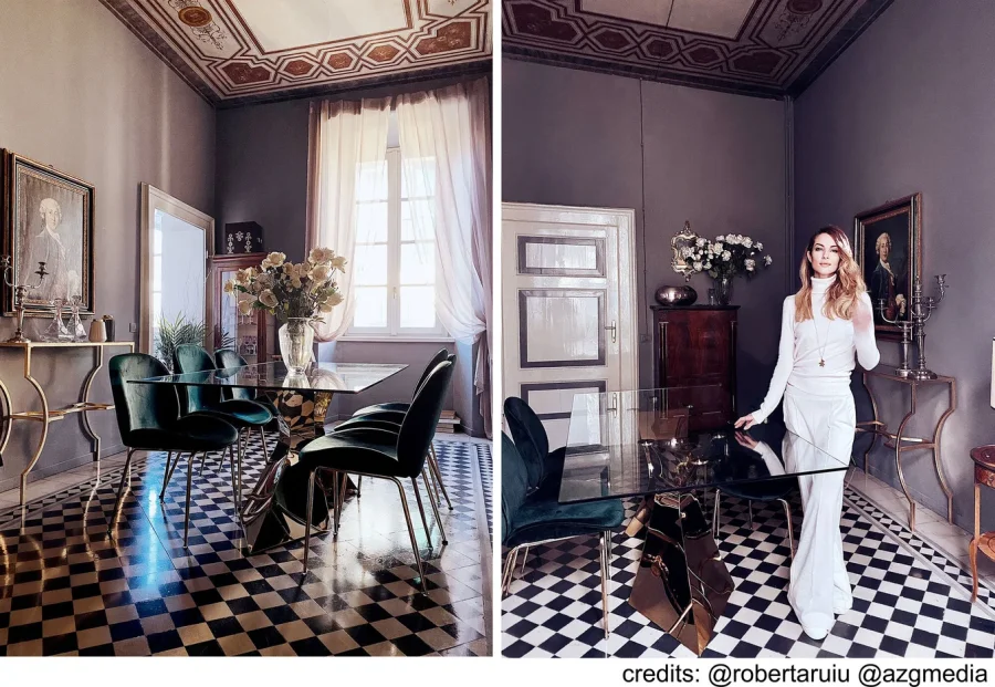 KARE DESIGN Gloria spisebord, rektangulrt - klart glass og gullstl (200x100)