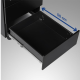 SONGMICS Mobiler Aktenschrank, abschlie�bar, mit 3 Schubladen und Rollen � Mattschwarzer Stahl