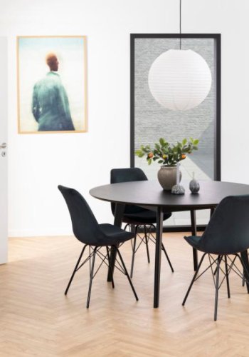 ACT NORDIC Roxby spisebord - sort egetrsfiner og sort gummitr (140)