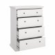 TVILUM North Chest med 4 skuffer, Hvid, 86,3 x 51,6 x 115,6 cm