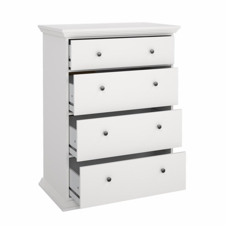 TVILUM North Chest med 4 skuffer, Hvid, 86,3 x 51,6 x 115,6 cm