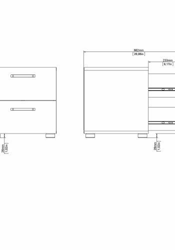 TWILUM Dallas sngbord, w. 2 ldor - brun folie (40x40,25)