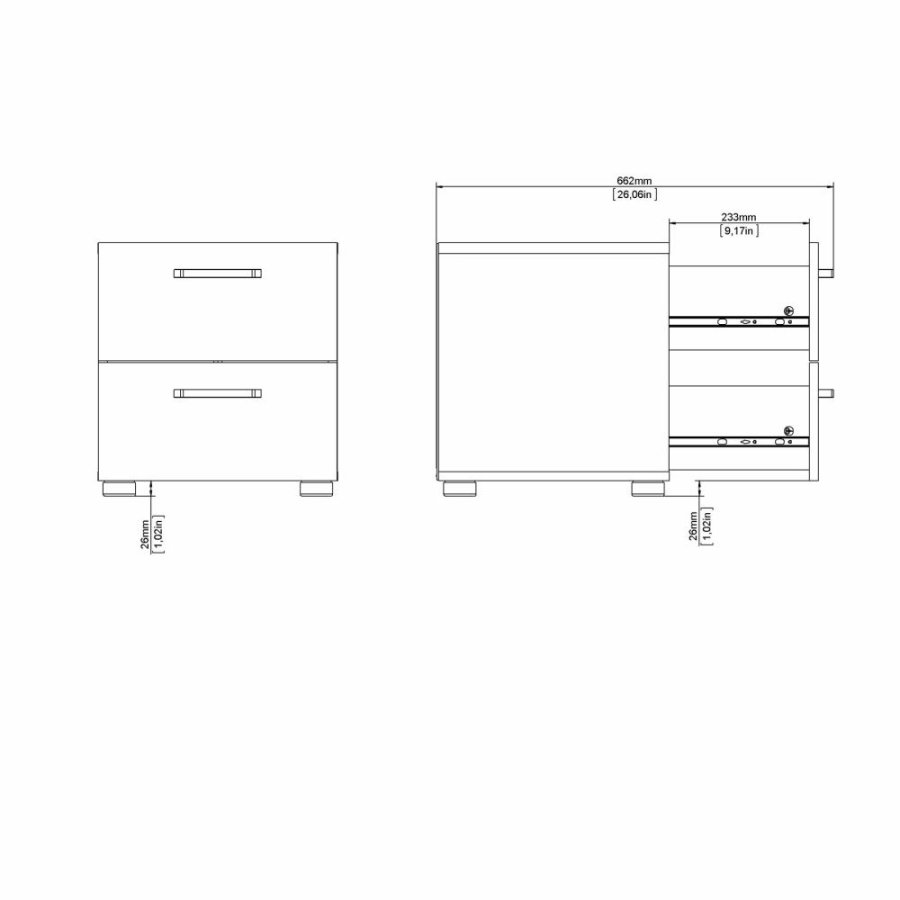 TWILUM Dallas sngbord, w. 2 ldor - brun folie (40x40,25)