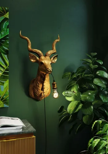 KARE DESIGN Animal Goat vglampe - guld polyresin og aluminium