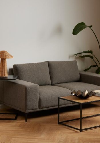 ACT NORDIC Seaford Couchtisch, rechteckig – natürliches Wildeichenpapier und schwarzer Stahl (100x50)