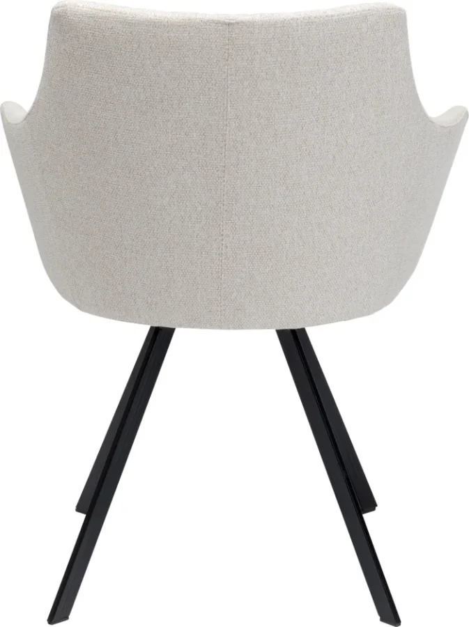 KARE DESIGN Coco Cream drejestol, m. armln - creme polyester og stl