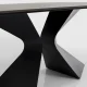 KARE DESIGN Gloria Black Ceramic spisebord, rektangulr - sort mineralmarmor og sort stl (200x100)