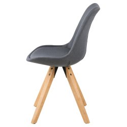 Dima spisebordsstol - mrkegr stof m. trben 