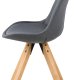 ACT NORDIC Dima Esszimmerstuhl - dunkelgrauer Stoff und Naturkautschukholz