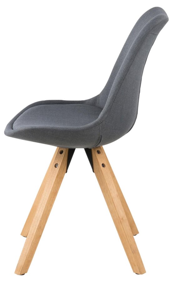 ACT NORDIC Dima Esszimmerstuhl - dunkelgrauer Stoff und Naturkautschukholz