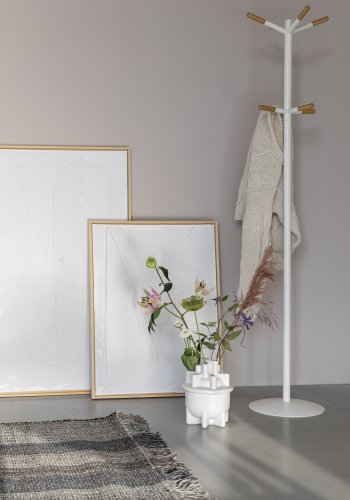 ZUIVER Wooden Tip dumbwaiter - hvitt metall og naturlig tre