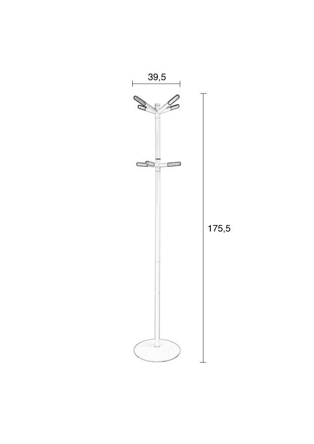 ZUIVER Wooden Tip dumbwaiter - hvitt metall og naturlig tre