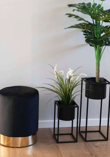 HOUSE NORDIC Marla blomsterstativ - svart stl (sett med 2)