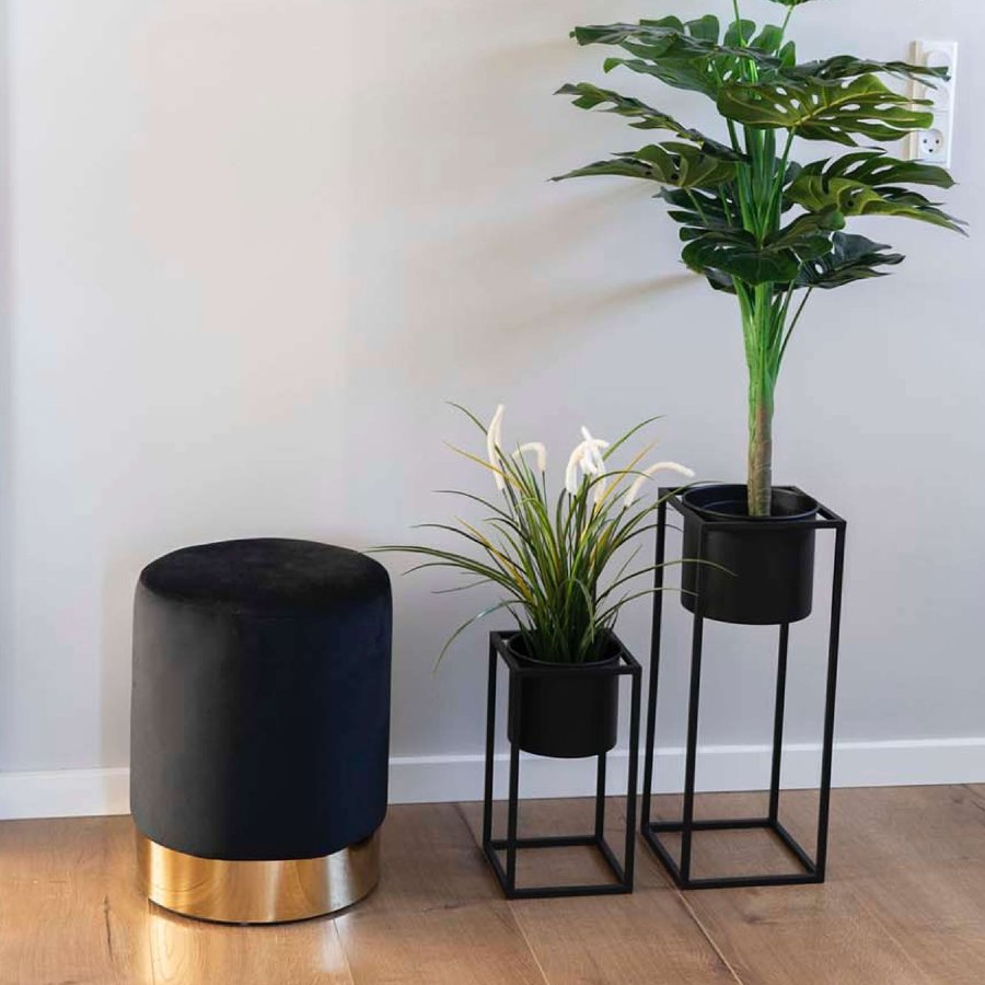 HOUSE NORDIC Marla blomsterstativ - svart stl (sett med 2)
