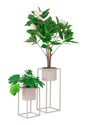 HOUSE NORDIC Marla blomsterstativ - grbeige stl (sett med 2)