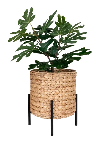 HOUSE NORDIC Antas plantetilfluktsrom, rund - naturlig vannhyasint og svart metall (26,5)