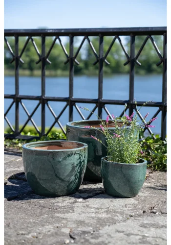 HOUSE NORDIC Krukke, fiberleire, grnn, sett med 3 stk
