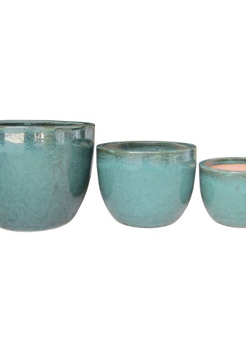 HOUSE NORDIC Krukke, fiberleire, grnn, sett med 3 stk