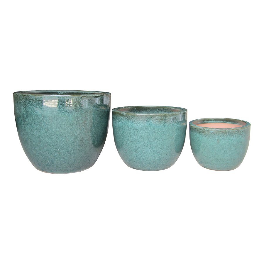 HOUSE NORDIC Krukke, fiberleire, grnn, sett med 3 stk