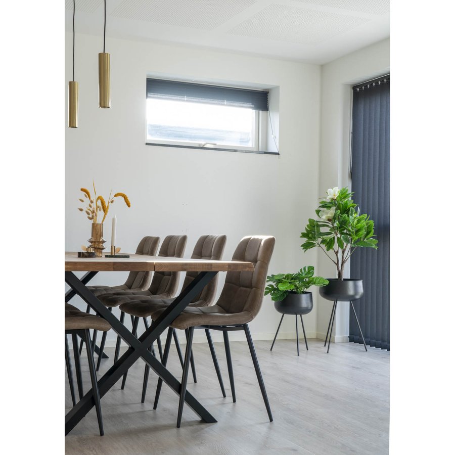 HOUSE NORDIC Ardola blomsterstativ, rundt - svart stl (sett med 2)