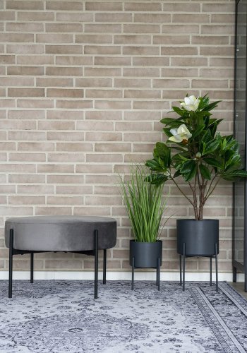 HOUSE NORDIC Pavia blomsterstativ, rundt - grtt stl (sett med 2)