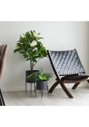 HOUSE NORDIC Pavia blomsterstativ, rundt - grtt stl (sett med 2)