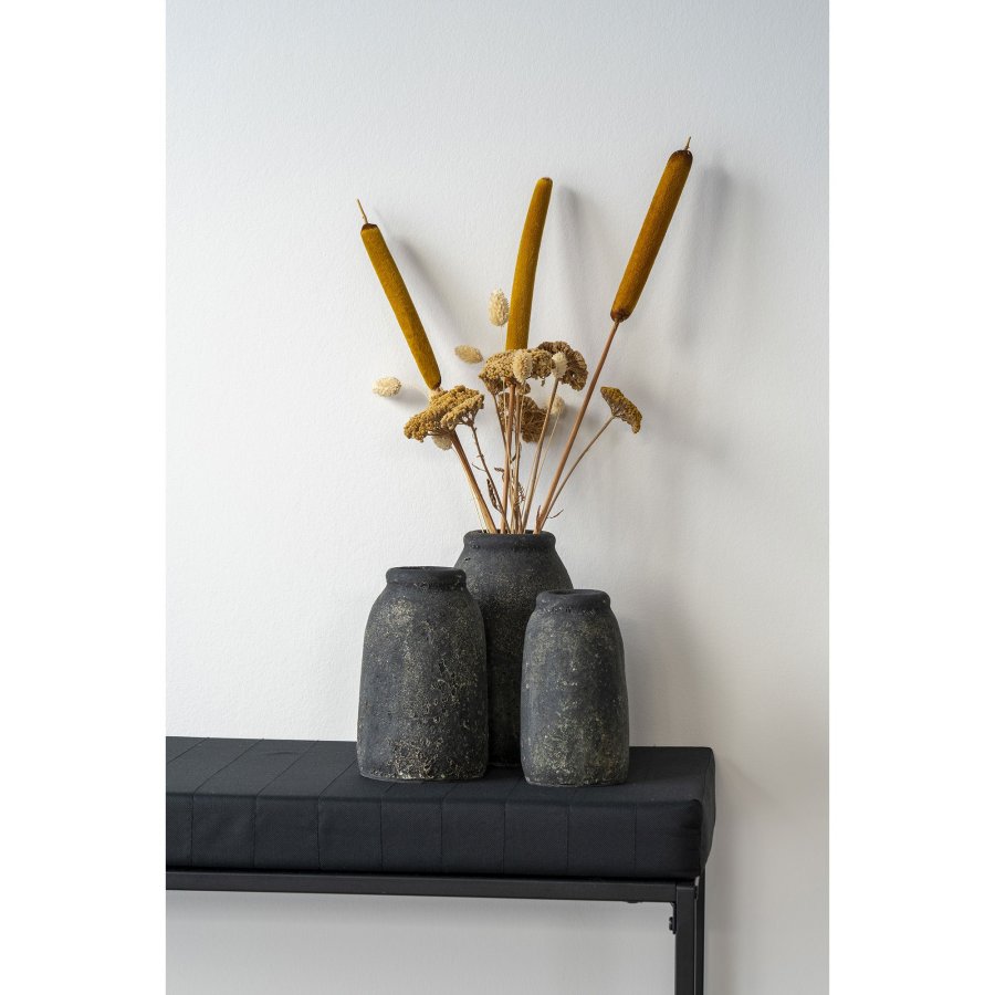 HOUSE NORDIC Velas Dekorative Vaser - Dekorative vaser, terrakotta, mrkegr, sett med 3