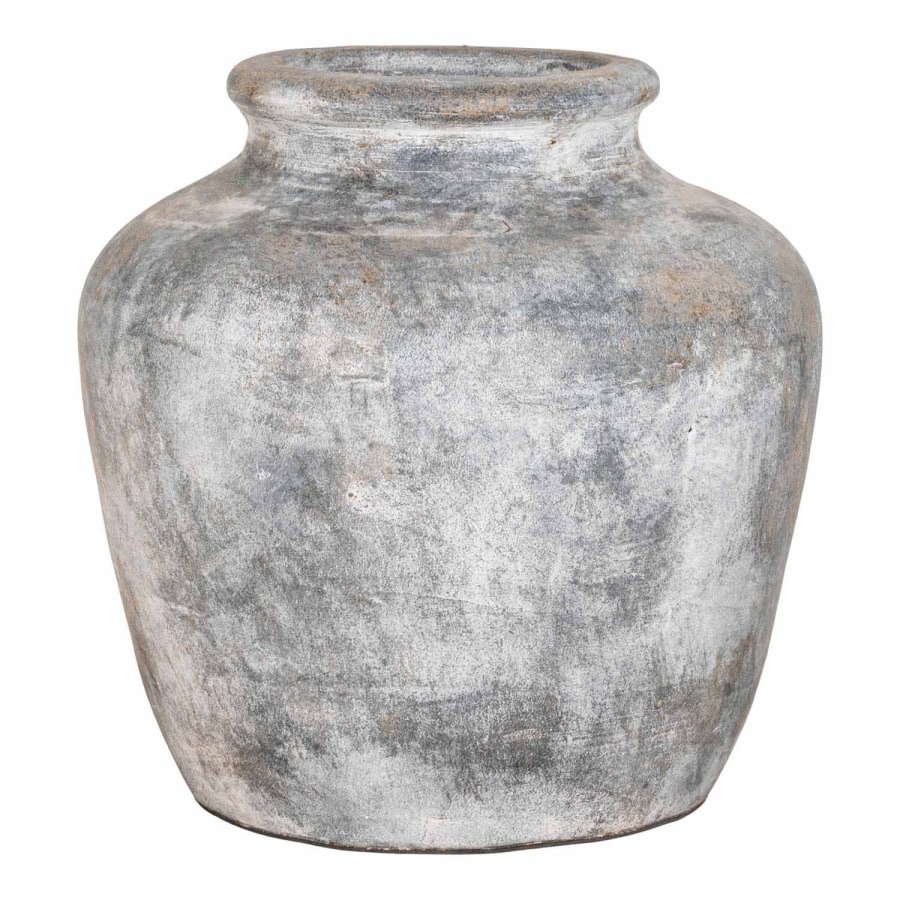 HOUSE NORDIC Santo dekorativ vase, rund - lys gr terrakotta (30)