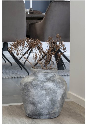 HOUSE NORDIC Santo dekorativ vase, rund - lys gr terrakotta (30)