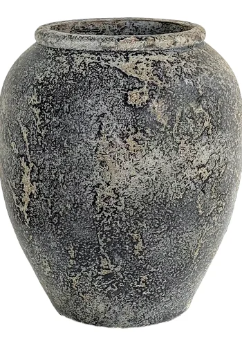 HOUSE NORDIC Capelo dekorativ krukke, rund - gr terrakotta (44)