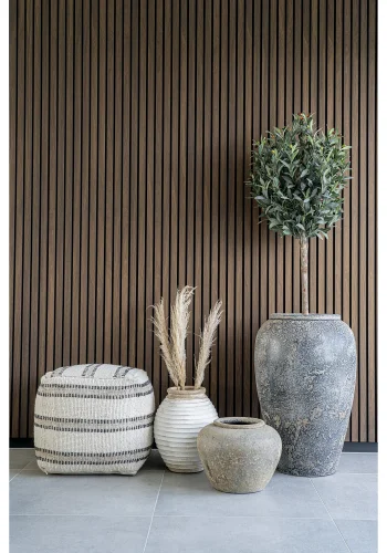 HOUSE NORDIC Capelo dekorativ krukke, rund - gr terrakotta (47)