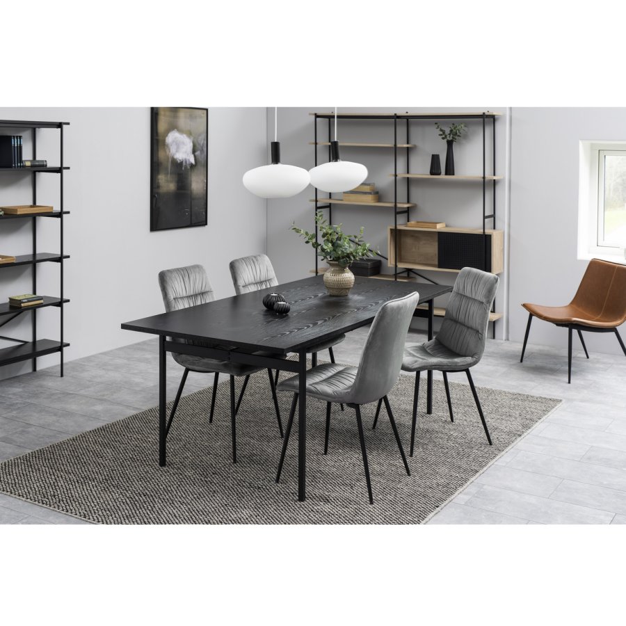 ACT NORDIC Angus spisebord - sort melamin ask  og sort metal (200x90)