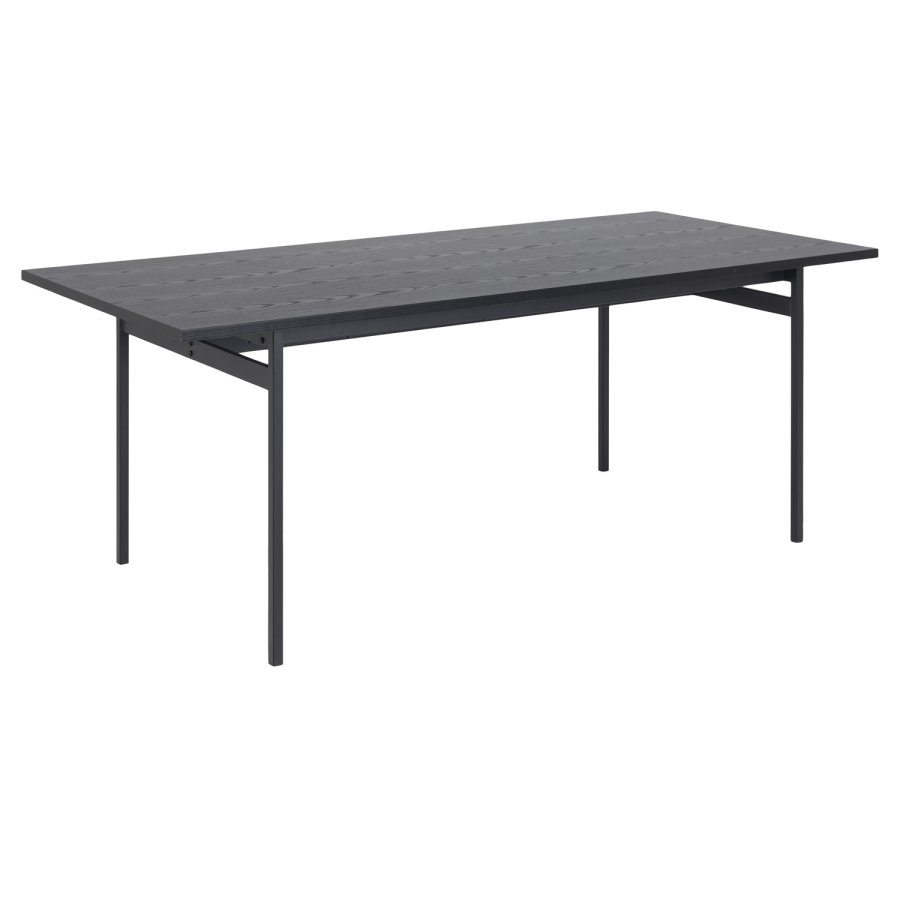 ACT NORDIC Angus spisebord - sort melamin ask  og sort metal (200x90)