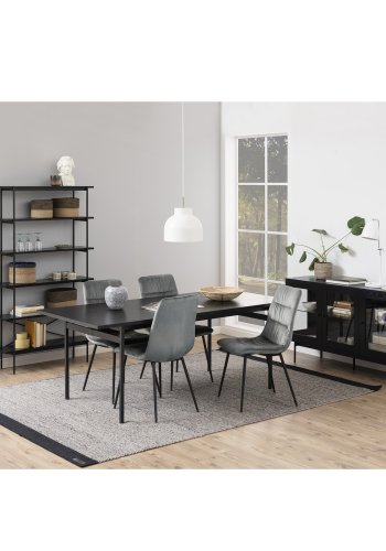 ACT NORDIC Angus spisebord - sort melamin ask  og sort metal (200x90)