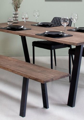 HOUSE OF SANDER Ydun spisebordsstol - sort kunstlder og sorte ben, stabelbar