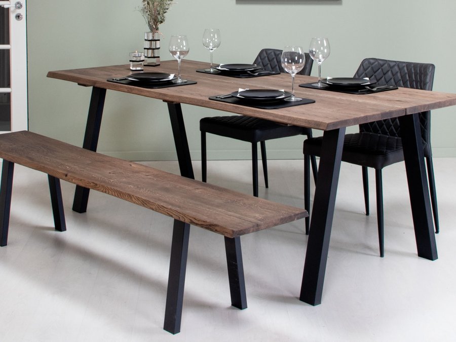 HOUSE OF SANDER Ydun spisebordsstol - sort kunstlder og sorte ben, stabelbar