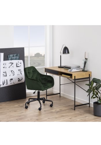 ACT NORDIC Brooke skrivebordsstol, m. armln - grn polyester og sort metal