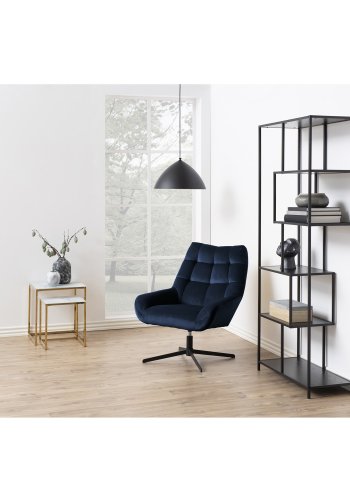 ACT NORDIC Seaford bogreol - sort melamin ask og sort metal(H:185cm xcm x 35cm)