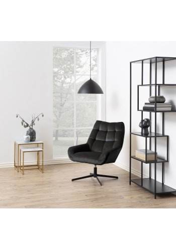 ACT NORDIC Seaford bogreol - sort melamin ask og sort metal(H:185cm xcm x 35cm)