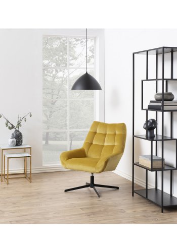 ACT NORDIC Seaford bogreol - sort melamin ask og sort metal(H:185cm xcm x 35cm)