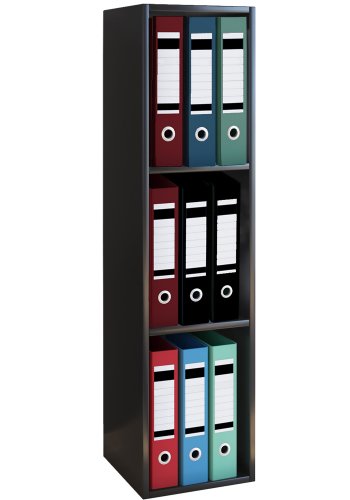 Offas reol, m. 2 hyller - svart tre