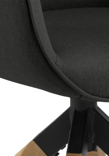 ACT NORDIC Aura spisebordsstol, m. armln og drejefunktion - mrkegr polyester og natur gummitr