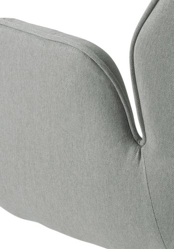 ACT NORDIC Aura spisebordsstol, m. armln og drejefunktion - lysegr polyester og sort gummitr