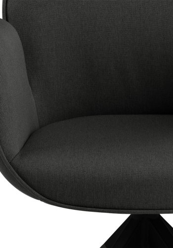ACT NORDIC Aura spisebordsstol, m. armln og drejefunktion - mrkegr polyester og sort gummitr