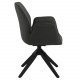 ACT NORDIC Aura spisebordsstol, m. armln og drejefunktion - mrkegr polyester og sort gummitr